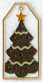 Jolly Christmas Tree Gift Tag (In-the-Hoop)