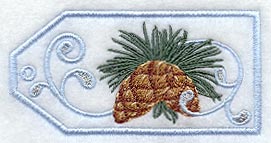 Winter Wonderland Pine Cone Gift Tag (In-the-Hoop)