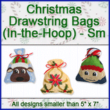 A Christmas Drawstring Bags (In-the-Hoop) Design Pack