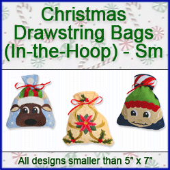 A Christmas Drawstring Bags (In-the-Hoop) Design Pack
