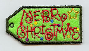 Merry Christmas Gift Tag (In-the-Hoop)