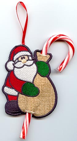 Santa Candy Cane Holder (In-the-Hoop)