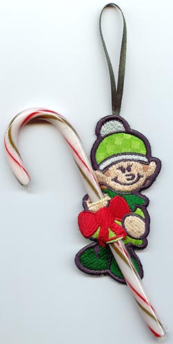 Elf 1 Candy Cane Holder (In-the-Hoop)