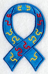 Puzzle Piece Ribbon Photo Ornament (Applique) (In-the-Hoop)