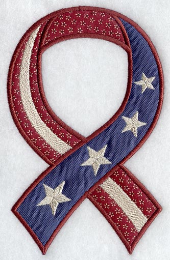 Stars and Stripes Ribbon Photo Ornament (Applique) (In-the-Hoop)