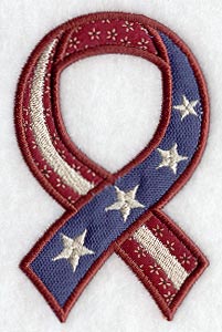 Stars and Stripes Ribbon Photo Ornament (Applique) (In-the-Hoop)