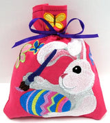 Busy Bunny and Butterflies Easter Drawstring Bag (In-the-Hoop)