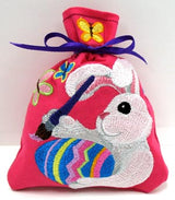 Busy Bunny and Butterflies Easter Drawstring Bag (In-the-Hoop)