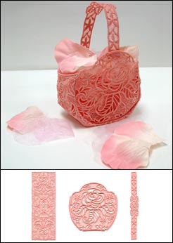 Rose Flower Girl Basket (Lace)