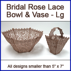 A Bridal Rose Bowl & Vase (Lace) Design Pack