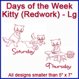 A Days of the Week Kitty (Redwork) Design Pack