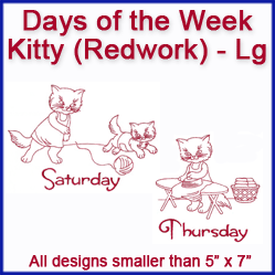A Days of the Week Kitty (Redwork) Design Pack
