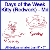A Days of the Week Kitty (Redwork) Design Pack