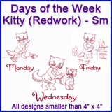 A Days of the Week Kitty (Redwork) Design Pack