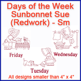 A Days of the Week Sunbonnet Sue (Redwork) Design Pack