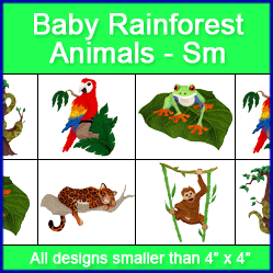 A Baby Rainforest Animals Design Pack