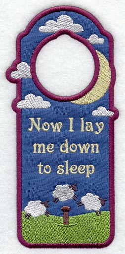 Now I Lay Me Down To Sleep Door Hanger (In-the-Hoop)