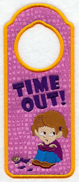 Time Out! Door Hanger - Girl (In-the-Hoop)
