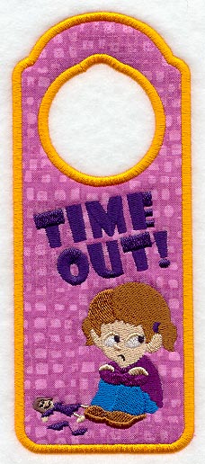 Time Out! Door Hanger - Girl (In-the-Hoop)