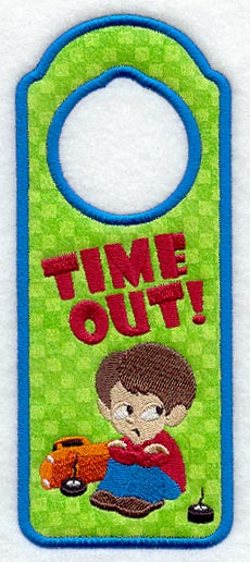 Time Out! Door Hanger - Boy (In-the-Hoop)