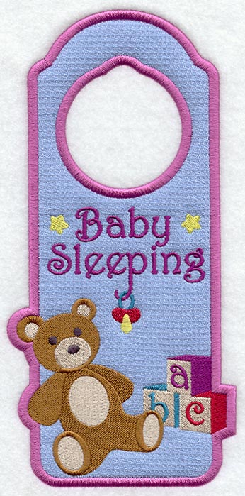 Baby Sleeping Door Hanger (In-the-Hoop)