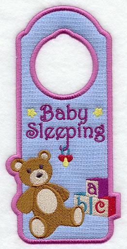 Baby Sleeping Door Hanger (In-the-Hoop)