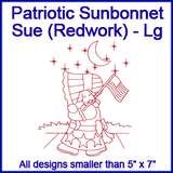 A Patriotic Sunbonnet Sue Redwork Design Pack
