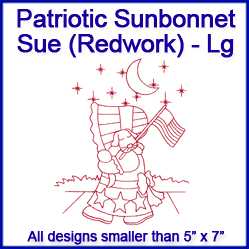 A Patriotic Sunbonnet Sue Redwork Design Pack