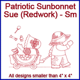 A Patriotic Sunbonnet Sue Redwork Design Pack