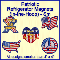 A Patriotic Refrigerator Magnets (In-the-Hoop) Design Pack