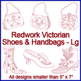 A Redwork Victorian Shoes and Handbags Design Pack