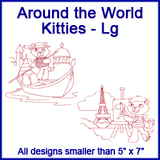 A Around the World Redwork Kitties Design Pack