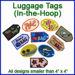 A Luggage Tags (In-the-Hoop) Design Pack