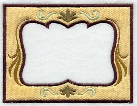 Art Nouveau Fans and Scrolls Photo Frame (In-the-Hoop)