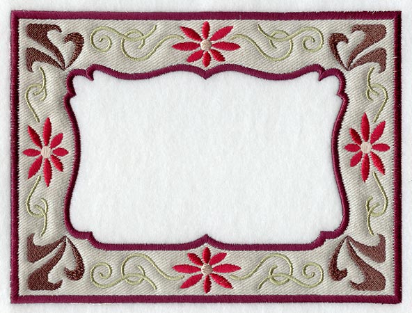 Art Nouveau Flowers and Swirls Photo Frame (In-the-Hoop)