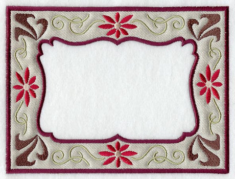 Art Nouveau Flowers and Swirls Photo Frame (In-the-Hoop)