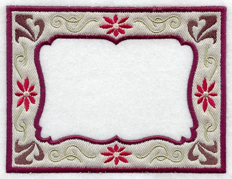 Art Nouveau Flowers and Swirls Photo Frame (In-the-Hoop)