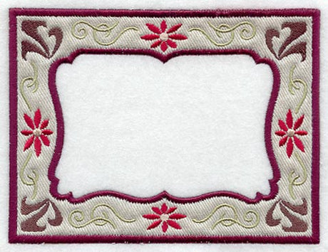 Art Nouveau Flowers and Swirls Photo Frame (In-the-Hoop)