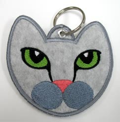 Cat Face Keychain (In-the-Hoop)