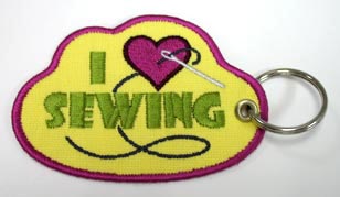 I Love Sewing Keychain (In-the-Hoop)