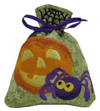 Jack-o-Lantern and Spider Drawstring Bag (In-the-Hoop)