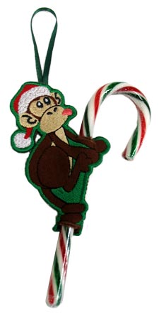 Hungry Monkey Candy Cane Holder (In-the-Hoop)
