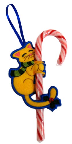 Hungry Kitten Candy Cane Holder (In-the-Hoop)