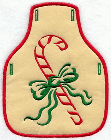 Sweet Candy Cane Bottle Apron (In-the-Hoop)