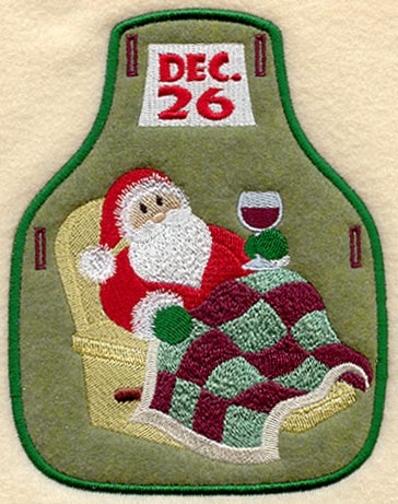 Santa's Day Off Bottle Apron (In-the-Hoop)