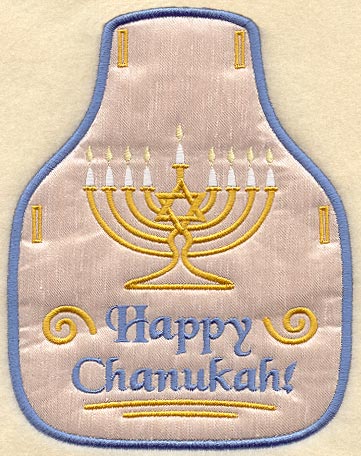 Happy Chanukah Bottle Apron (In-the-Hoop)