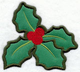Holly Sprig Magnet (In-the-Hoop)
