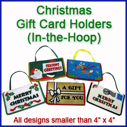 A Christmas Gift Card Holders (In-the-Hoop) Design Pack