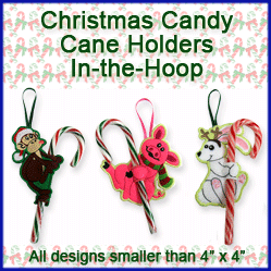 A Christmas Candy Cane Holders (In-the-Hoop) Design Pack