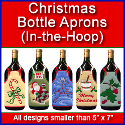 A Christmas Bottle Aprons (In-the-Hoop) Design Pack